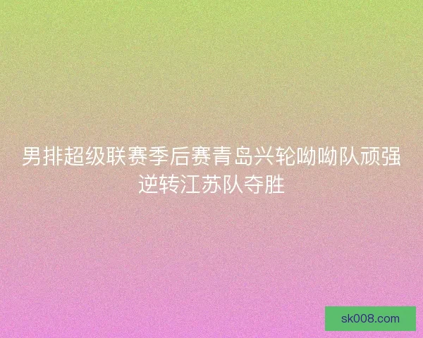 男排超级联赛季后赛青岛兴轮呦呦队顽强逆转江苏队夺胜